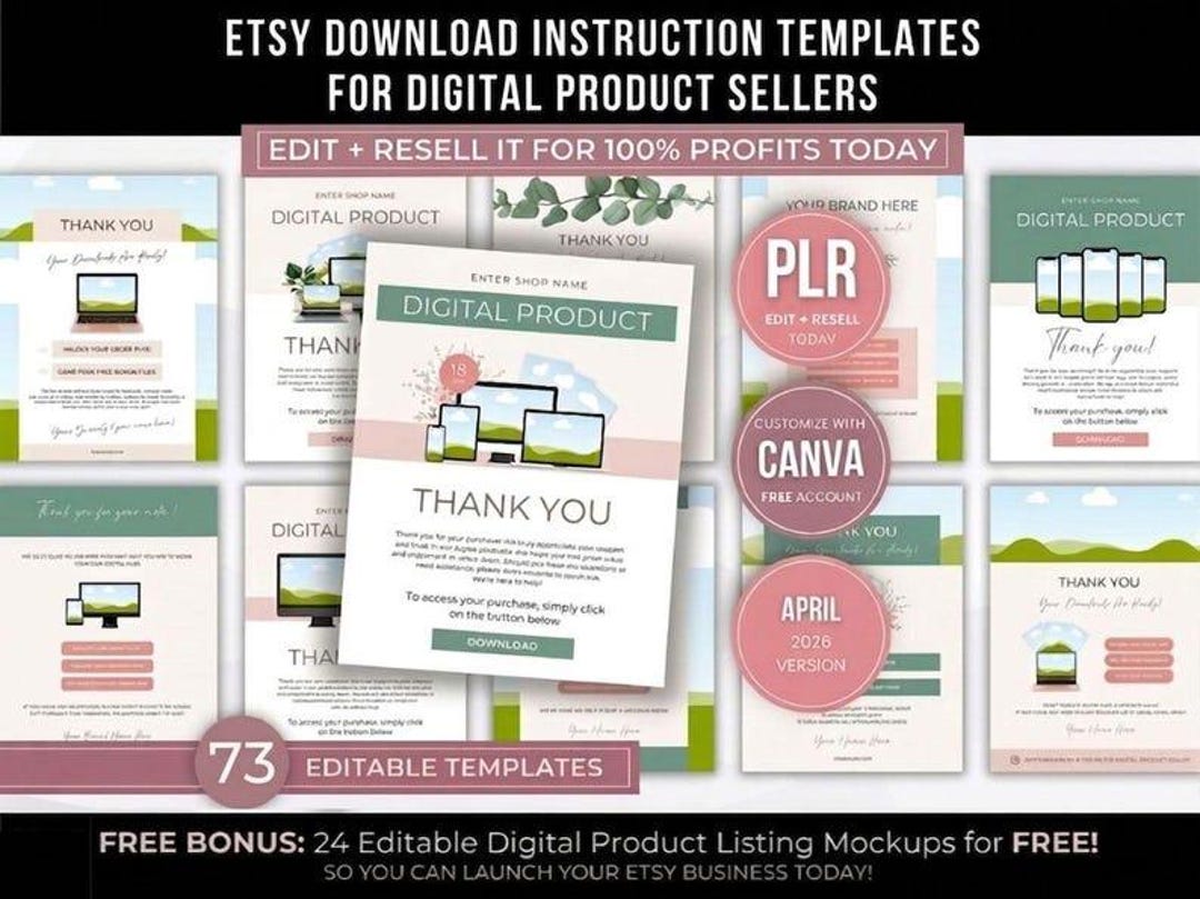 Editable Canva Templates Bundle for Etsy Sellers (PLR) - Etsy