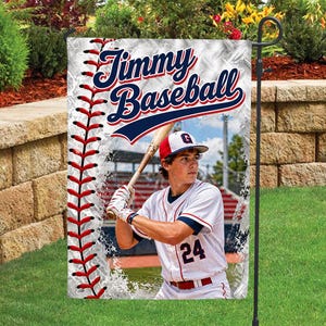 Kundenspezifische Foto-Baseball-Snoopy-doppelseitige Flagge, Sport-Veranda, Geschenk für Baseball-Fans
