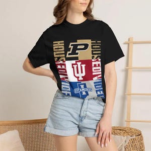 Maglietta personalizzata "House Divided Garden", maglietta Bella Canvas, maglietta da football universitario, qualsiasi squadra, qualsiasi college, qualsiasi combinazione