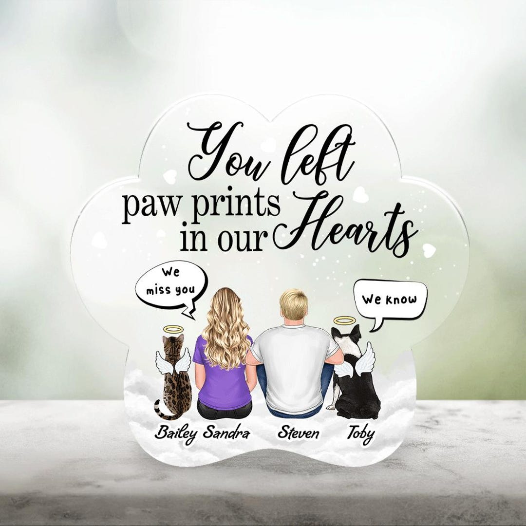 Custom Pet Memorial Acrylic Block, Dog Cat Sympathy Gift, Pet Loss - Etsy
