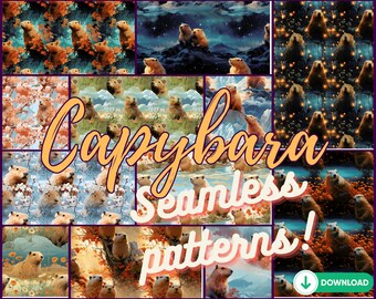 25 collection de motifs Capybara sans couture (infiniment répétables)