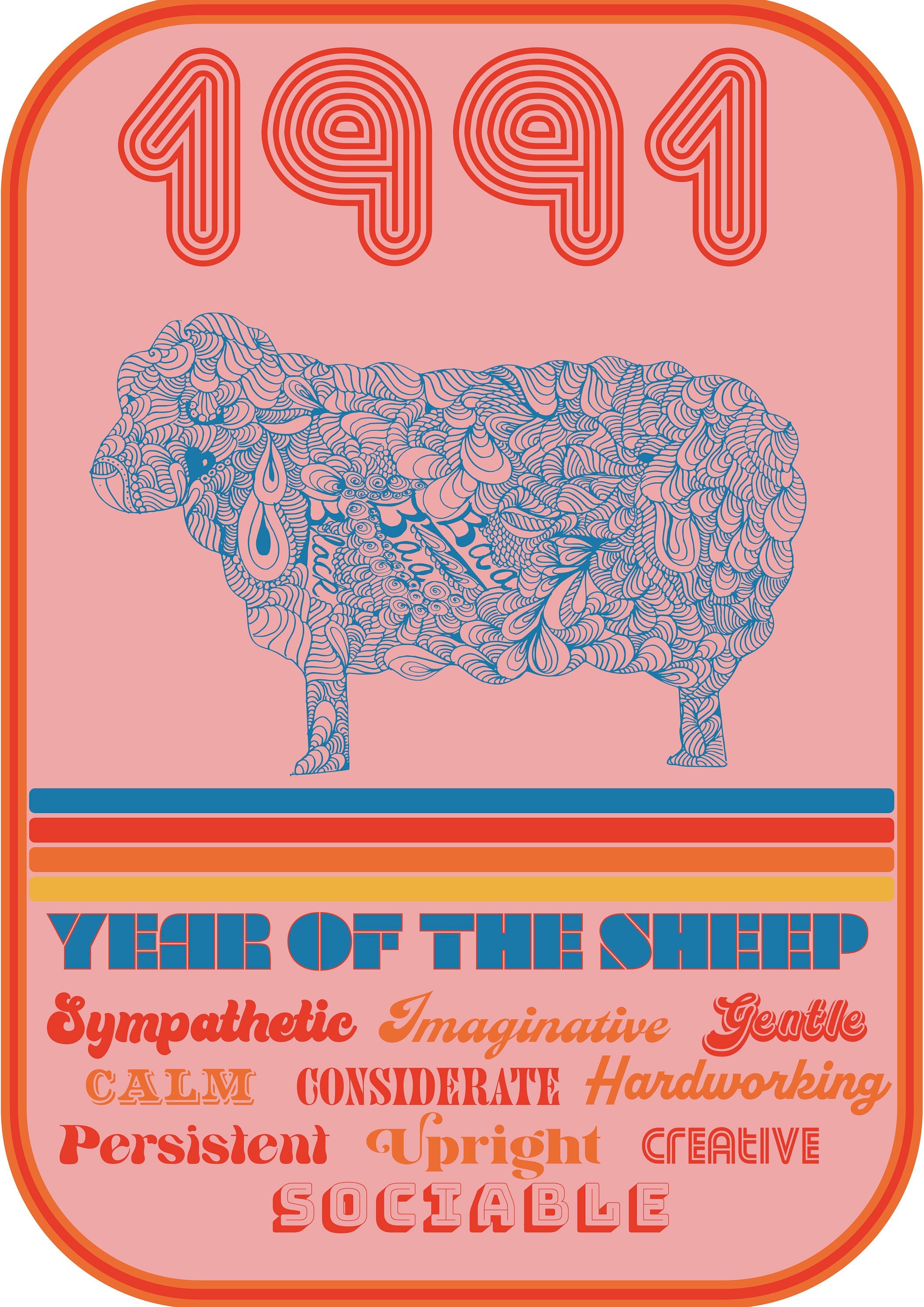 1991 Year of the Sheep Print - Etsy 1991 Year of the Sheep Print - Etsy