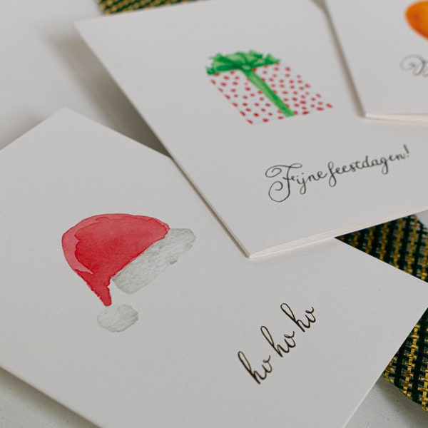 Art Group Kerst - 2 designs - kerstkaart met envelop - set van 10 • Rood • de Bijenkorf