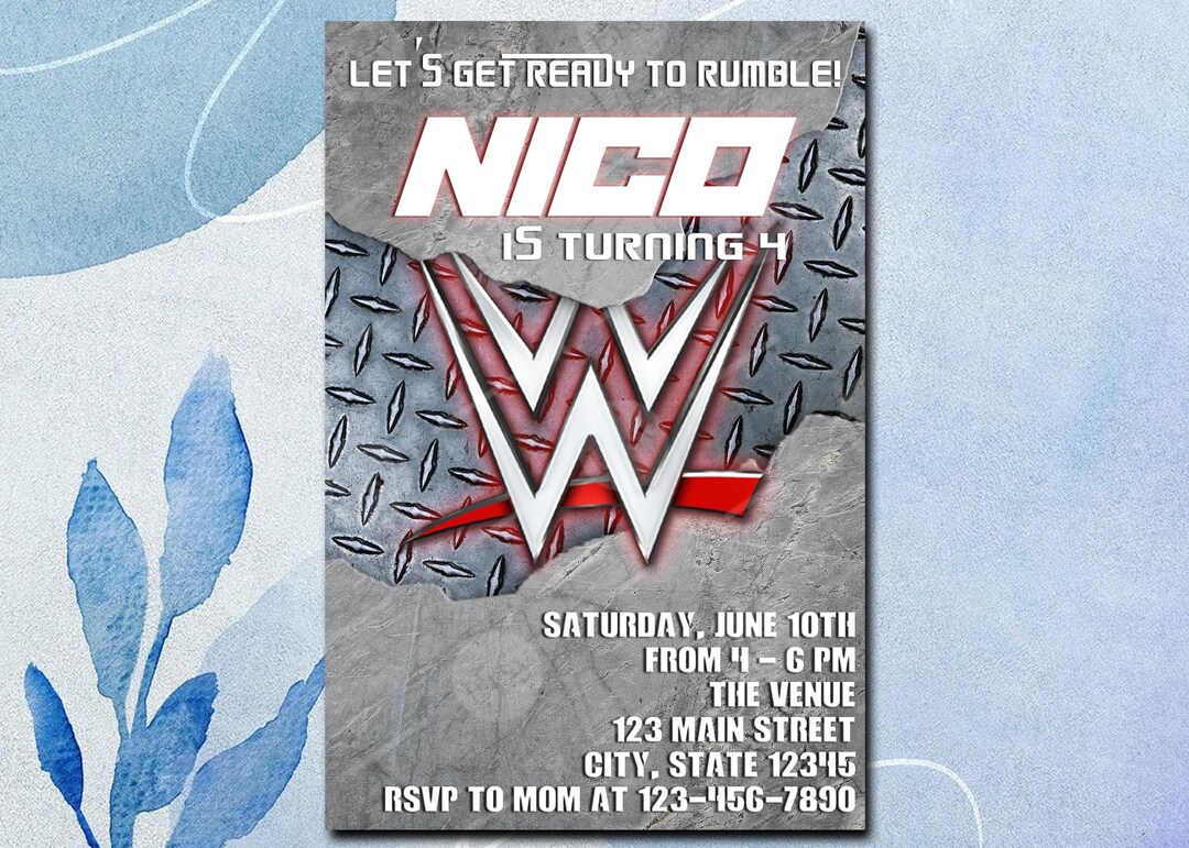 Wwe Raw Invitation Birthday Invitation Ideas Digital - Etsy