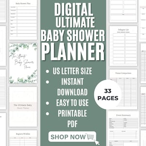Baby Party Planner | Checkliste, Budget, Gästeliste (Digitaler Download)