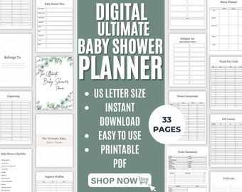Baby Shower Planner | Checklist, Budget, Guest List (Digital Download)