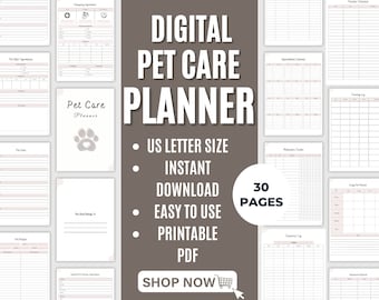 Pet Care Planner | Pet Sitter Schedule, Monthly Journal (PDF)