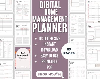 ADHD Home Management Planner | Digital Daily Organizer (PDF)
