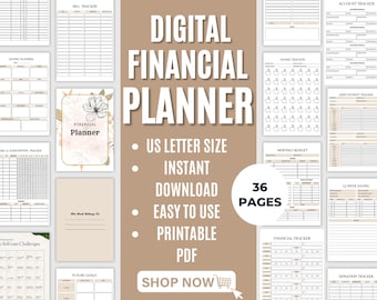 Printable Financial Planner | Budget & Savings Tracker (Digital Download)