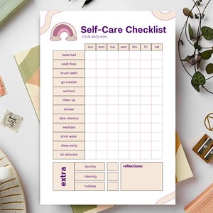 Daily Self Care Checklist| Printable Self Care Checklist | Daily Checklist | Self Care Planner | Digital Download | Printable Planner | Pdf