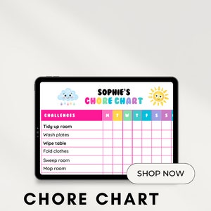 Editable Kids Chore Chart, Kids Daily Routine, Schedule, Chore Chart for Kids, Chore Chart for Kids, Responsibility Chart Reward Chart Kids