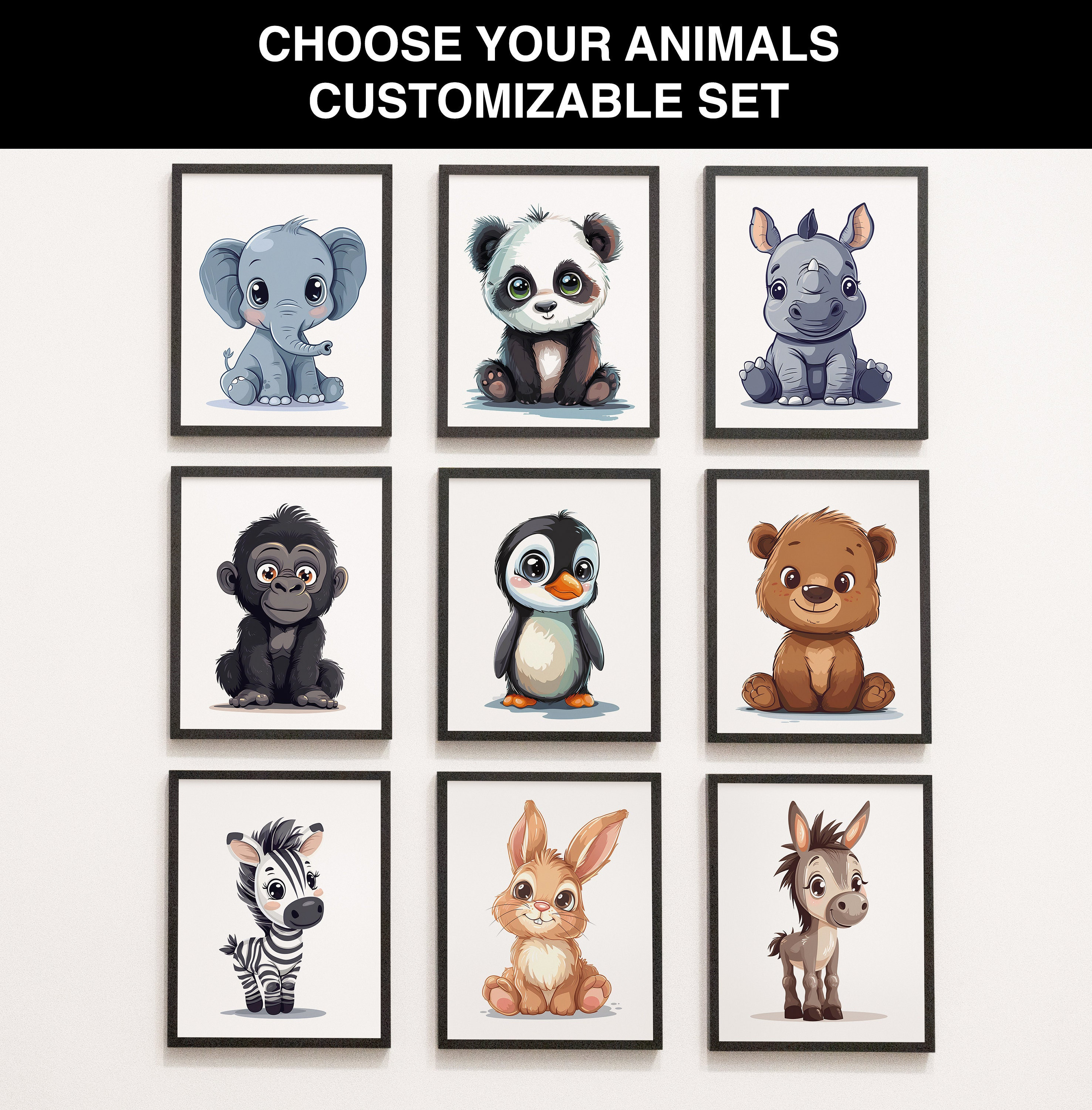 PRINTABLE Baby Animal Prints, Poster, Wall Art, Nursery, Baby Animal ...