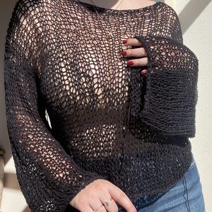 Four Seasons Sweater Pattern Open Knit Pullover Fast Easy Jumper (PDF Pattern)