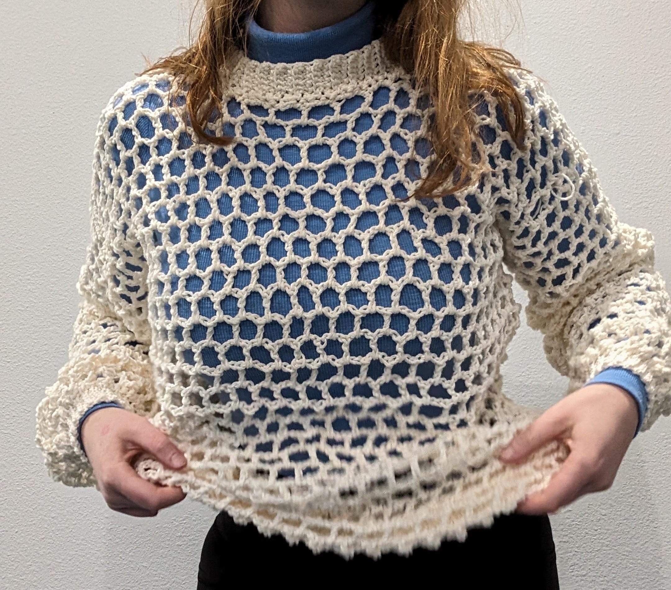 Crochet Mesh Sweater Pattern PDF | Y2K Openwork Top Crochet