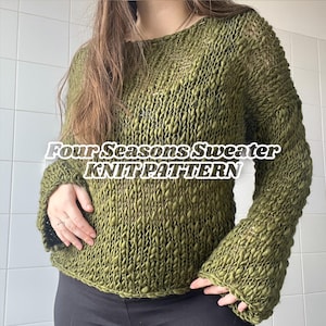Four Seasons Sweater Knitting Pattern Open Knit Top Easy