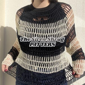 The Siren Shrug Häkelanleitung Gestreifter Netz-Shrug Einfach Anfänger Häkel Top Einfaches Häkelprojekt Netz-Pullover