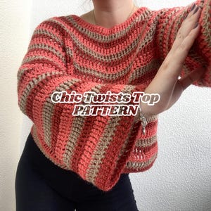 Padrão de blusa de crochê Chic Twists: suéter fácil para iniciantes (padrão em PDF)