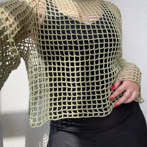 Island Mesh Top Crochet Pattern Easy Beginner Project Summer Mesh Shrug ...