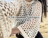 【2plan】Reki Summer Square Net Knit Square Patch Pullover – Vintage Knitting Pattern, PDF – Red