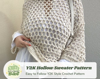 Crochet Pattern Y2K Hollow Sweater Beginner Pattern Digital Download