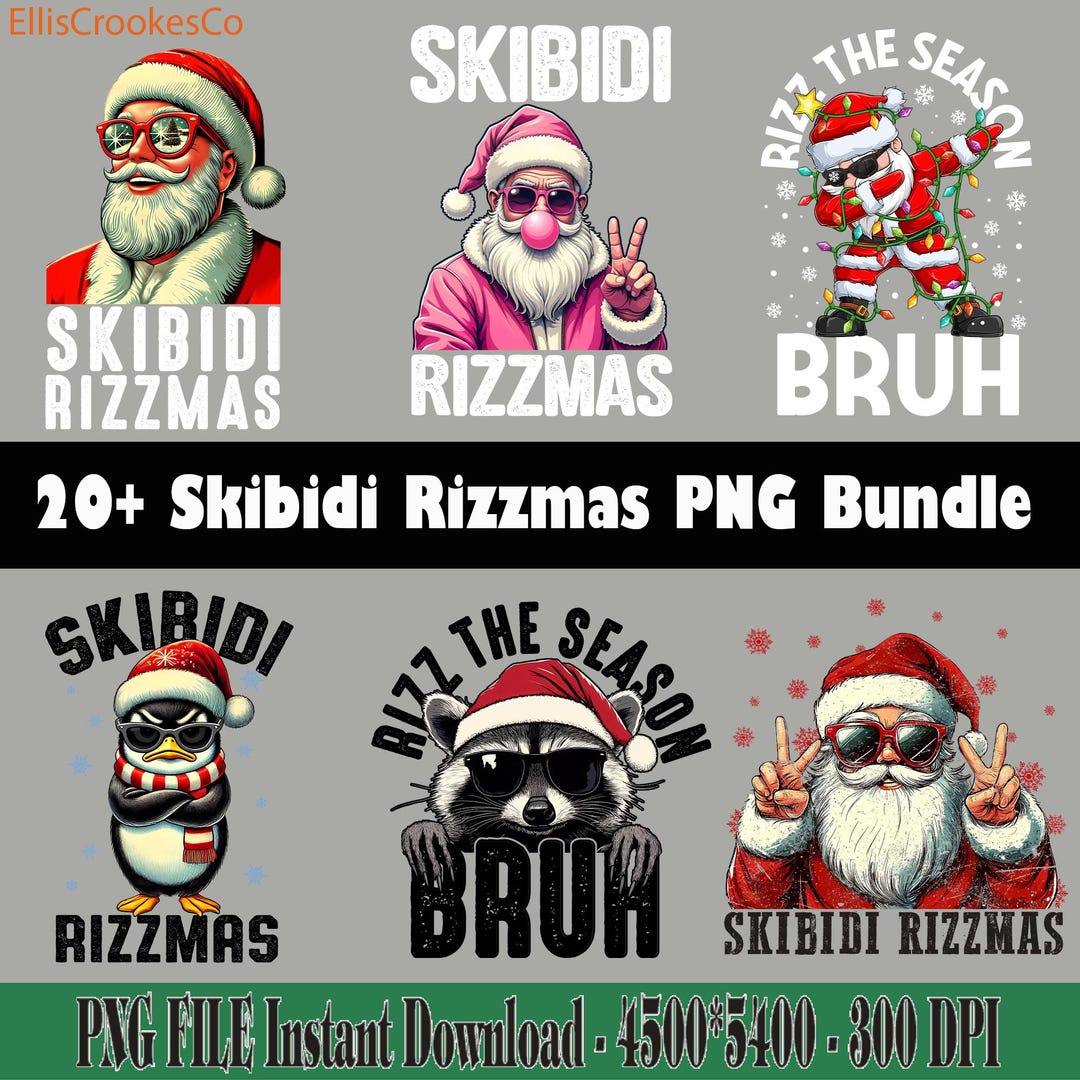 The Word Rizzmas Skibidi Rizzmas Png, Merry Rizzmas Png, Santa Claus Rizz Png, Rude ...
