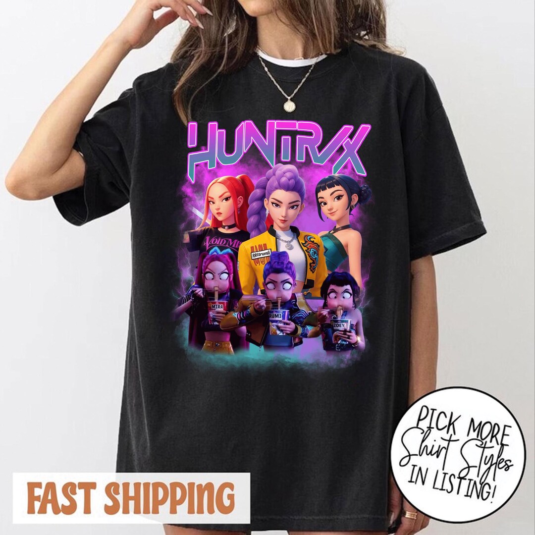 KPop Demon Hunters Huntrix T-Shirt – Offiziell Lizenziert, Mit Coolen Superheldinnen-Vibes