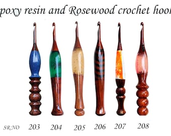 Epoxy Resin Rosewood Crochet Hook: 7&quot; Knitting Needle