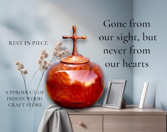Wooden Urn For Human, Ashes Decorative Memorial Funeral Adult Urn