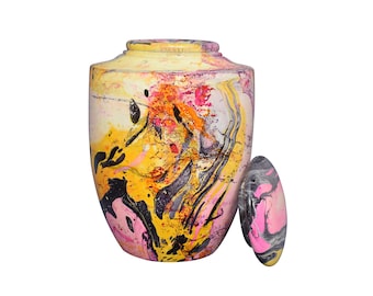 Tie Dye Urne: Moderne Holzurne aus Holz
