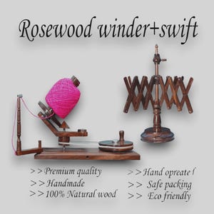 Yarn Winder and Swift Combo Hand-operated Ball Winder Knitter's Gifts Center handcrafted Skein Winder for Knitting Christmas Day Gift