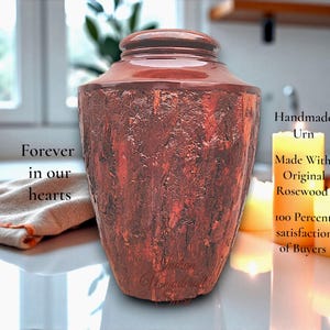 Bark Rosewood Cremation Urn: Rustic Wooden Urn for Ashes