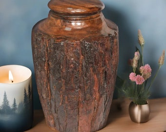 Bark Urn for human ashes Rosewood Cremation urn box Human Urn Wooden urn for human ashes Urn for Mom and Dad and more