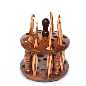 Rosewood Crochet Hook Set with Wooden Organizer Stand