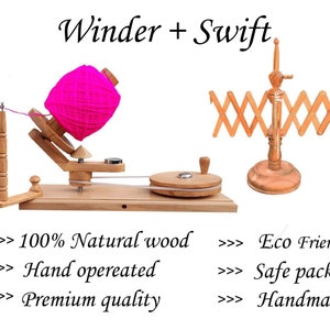 Yarn Winder and Swift Combo Hand-operated Ball Winder Knitter&#39;s Gifts Center handcrafted Skein Winder for Knitting Christmas Day Gift