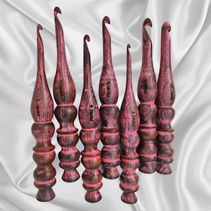 Juego de agujas de crochet de madera: Agujas de tejer ergonómicas de palisandro (4-10 mm)