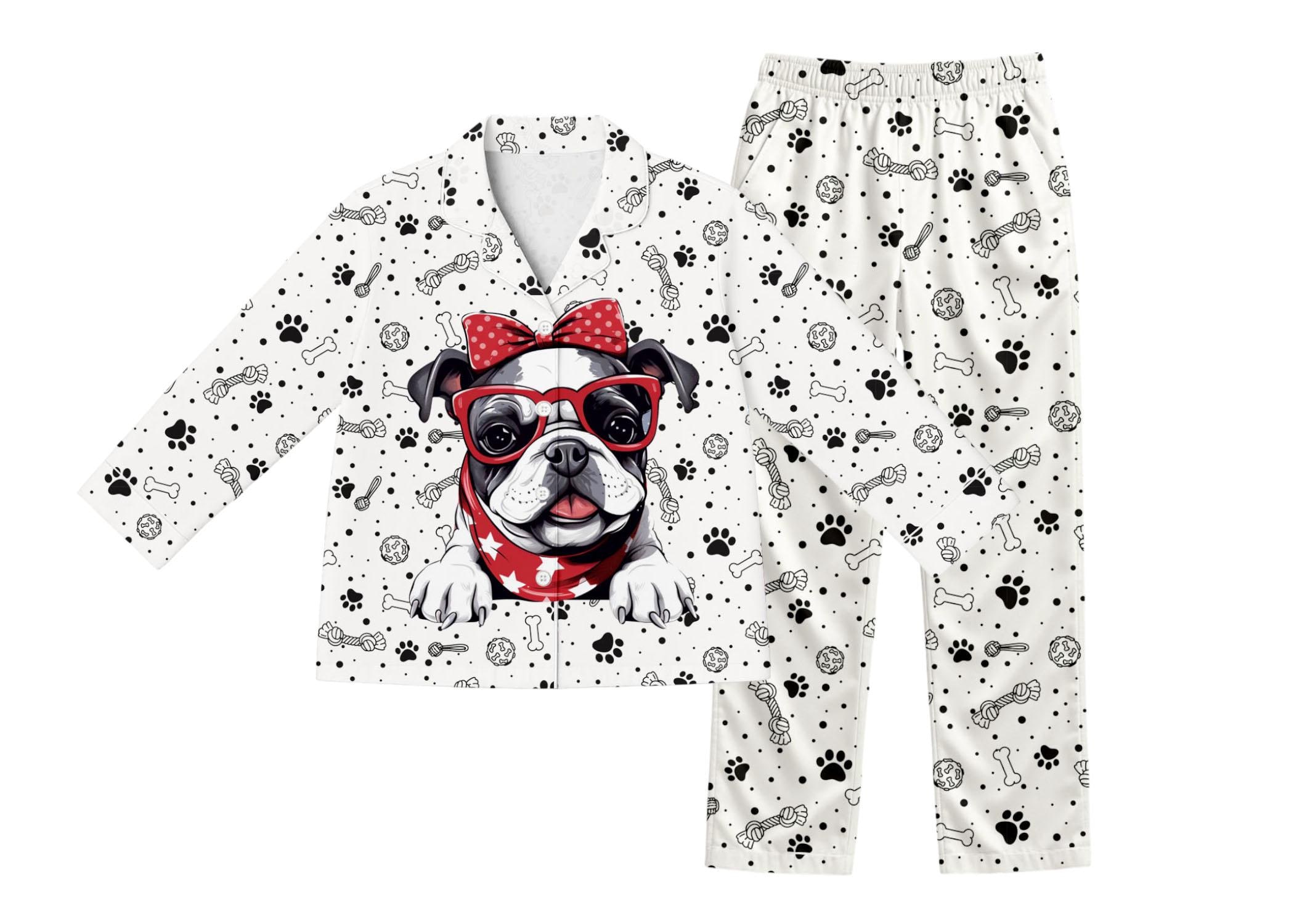 Discover French Bulldog Kids Pajama Set, Dog Lover Loungewear For Girls and Boys
