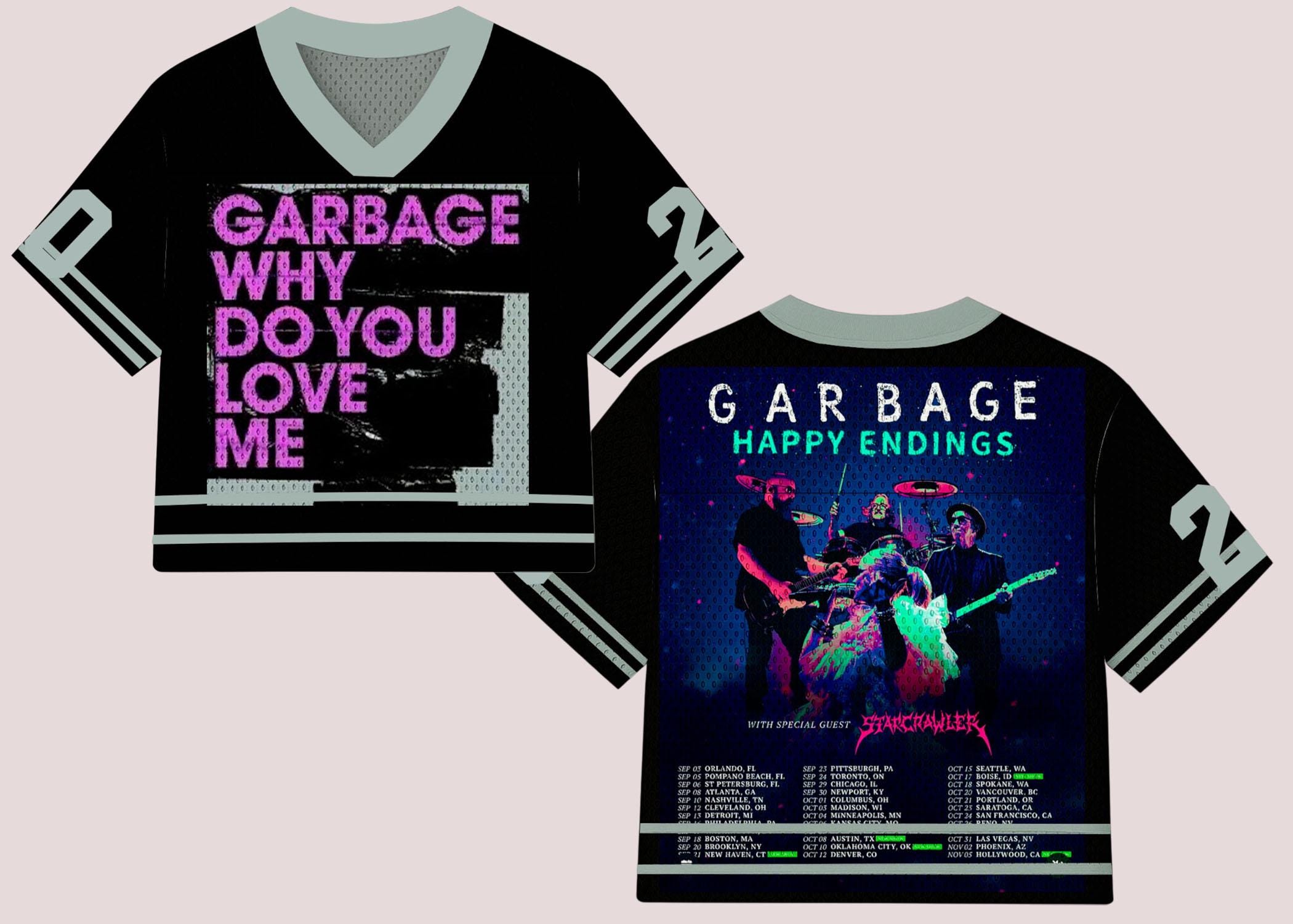 Discover Personalized Garbage Band Jersey Shirt  Happy Endings Tour Concert Merch