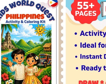 Philippines Kids Travel Activity Book: Printable Games & Coloring Pages (Ages 6-12) (Digital Download)