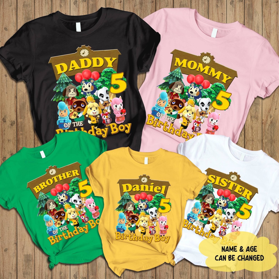 Personalized Animal Crossing Birthday Shirt Animal Crossing Etsy