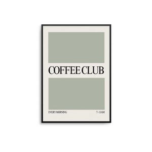 Coffee Club Wall Art Print – Kitchen Print, Kitchen Wall art, coffee lover print, Dining room print