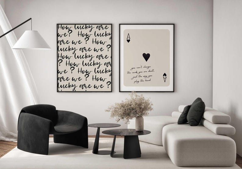 The Cards That Are Dealt Ace of Hearts Motivational Quote Print: Elegant Inspirational Wall Art afbeelding 4