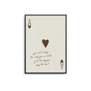 How Lucky Are We - Ace of Hearts Print: Beige Playing Card Wall