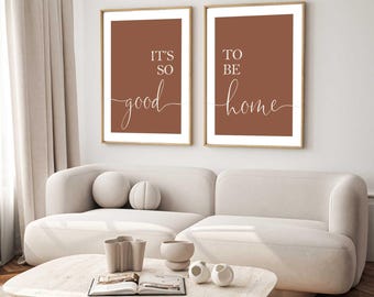 Home Quote Print Set: Modern Beige Wall Art