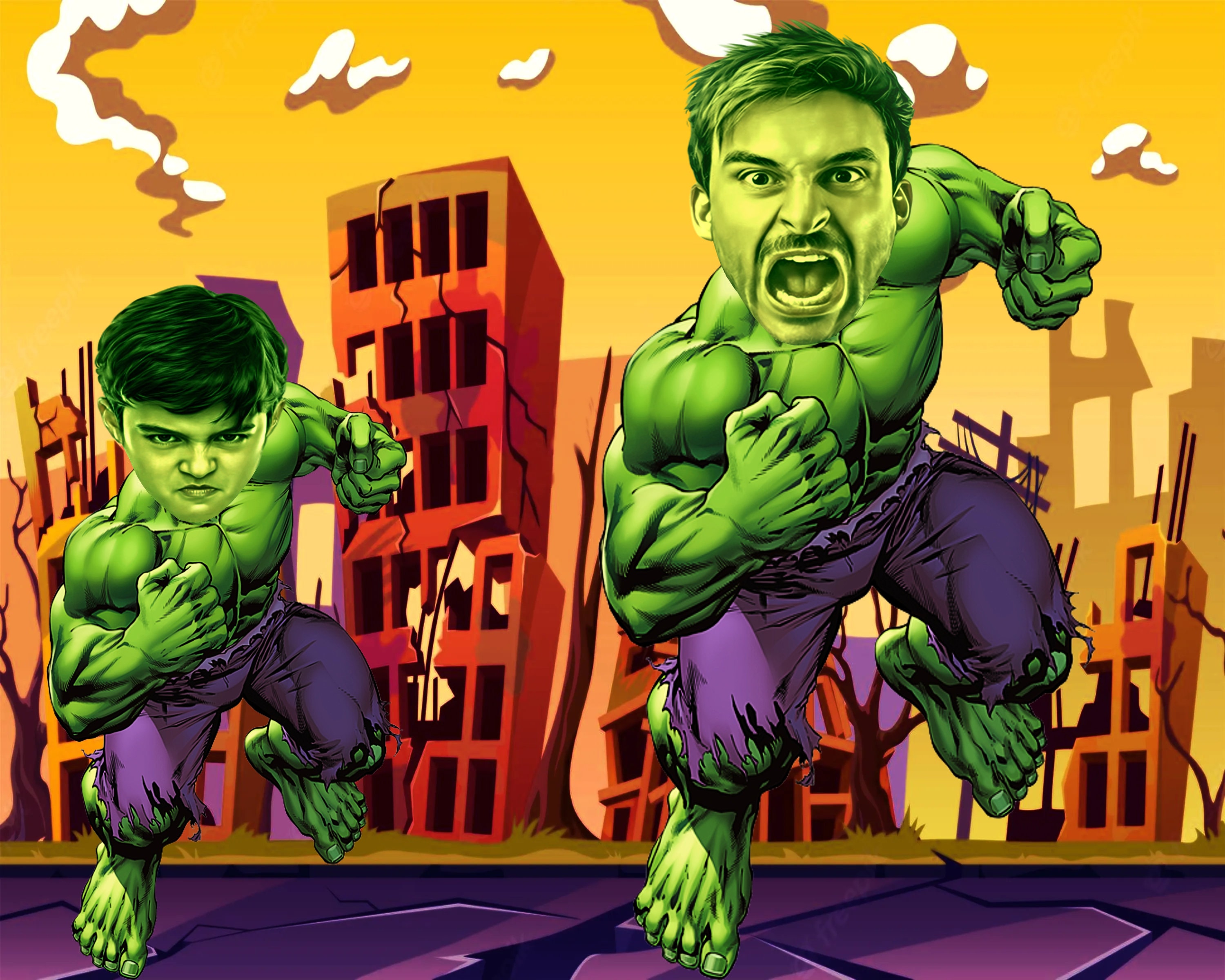 Personalized Hulk Digital Wall Art, Custom Superhero Printable Poster ...