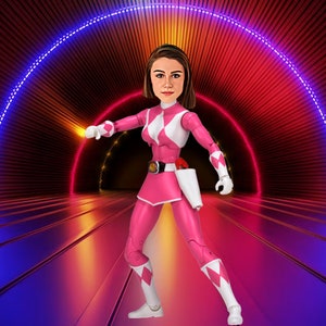 Power Rangers Custom Portrait Caricature, SuperHero Kids Custom Digital Art, Superhero Kids, Personalized Superhero, Superhero Birthday Gift