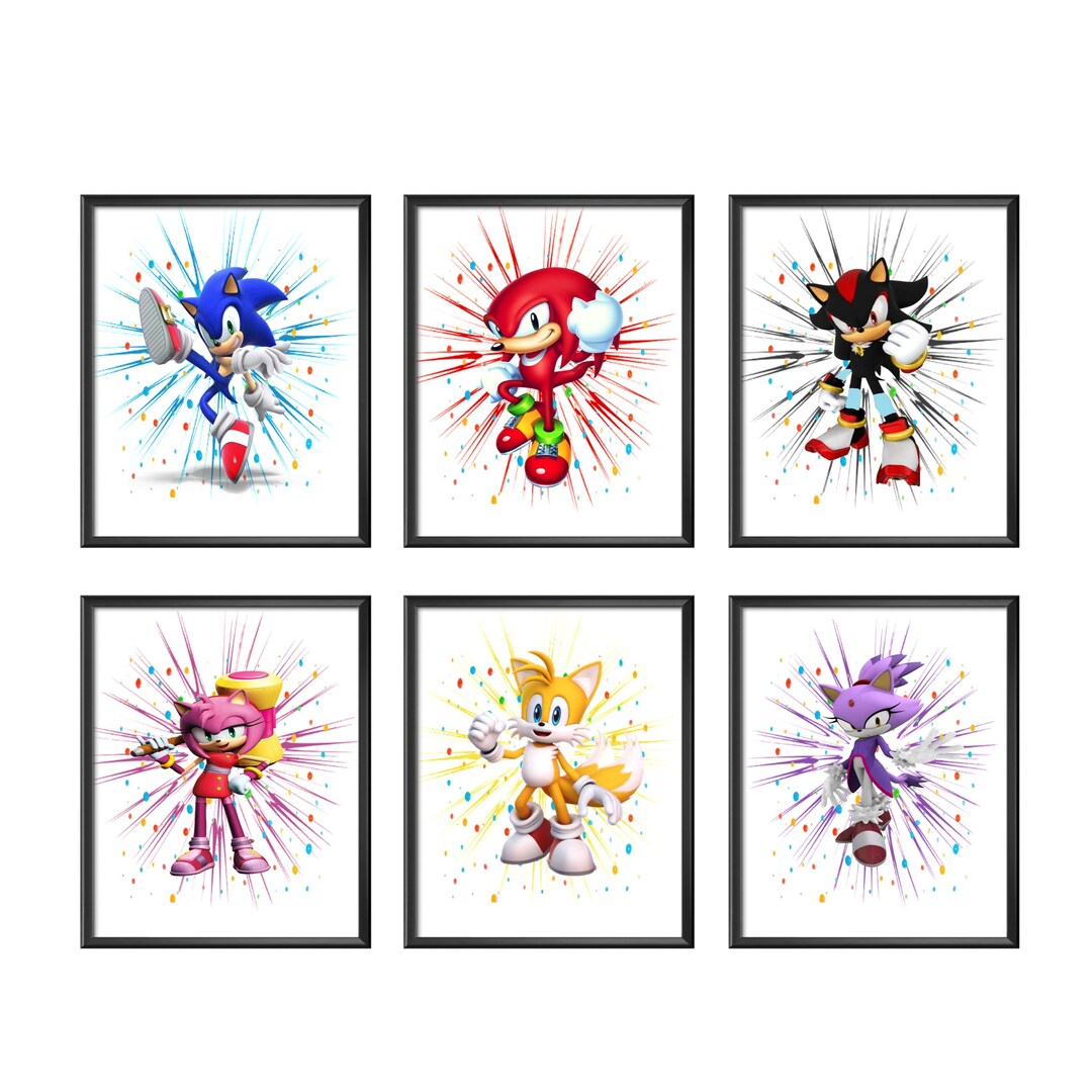 Sonic and Friends Watercolor Art Print: Kids Room Decor (digital ...