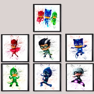 Set 7 Superhelden Print, digitale Aquarell Poster, Mädchen und Jungen Kinder Schlafzimmer Wandkunst, Kinderzimmer Wand Dekor, Mädchen Jungen Geschenk herunterladen