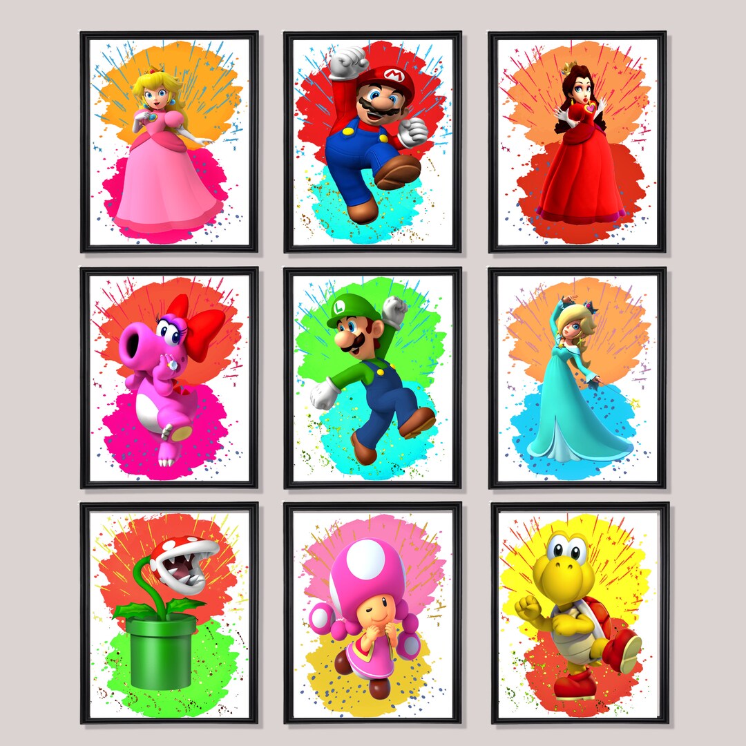 Super Mario Watercolor Art Prints: Kids Room Decor (digital Download ...
