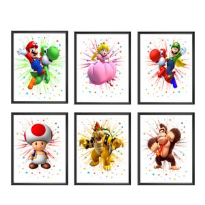 Super Mario Watercolor Print: Nintendo Kids Room Decor (Digital Download A4/A3 Files)