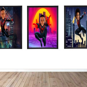 Benutzerdefinierte Miles Morales Porträt Karikatur, personalisierte Marvel Spiderman Toonme Cartoon, digitale Superheld druckt Rächer Jungen Geburtstagsgeschenk